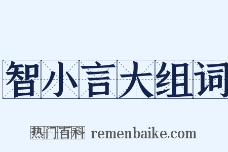 智小言大组词是什么意思的图片